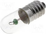 Лампа LAMP-E10/6/300 Лампа: миниатюрна; E10; 6VDC; 300mA; Стъкл.балон: цилиндричен; 2W